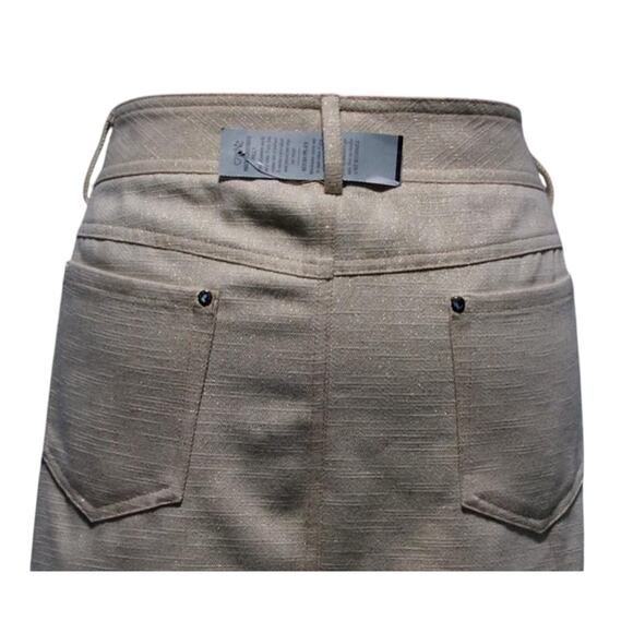 Cache Denim Gold Metallic Rhinestone Stud Pocket Corners Stretch Skirt NWT $98 - Picture 4 of 5